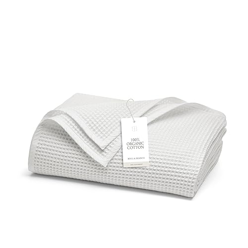 BOLL & BRANCH Waffle Bed Blanket - King/Cal King, White