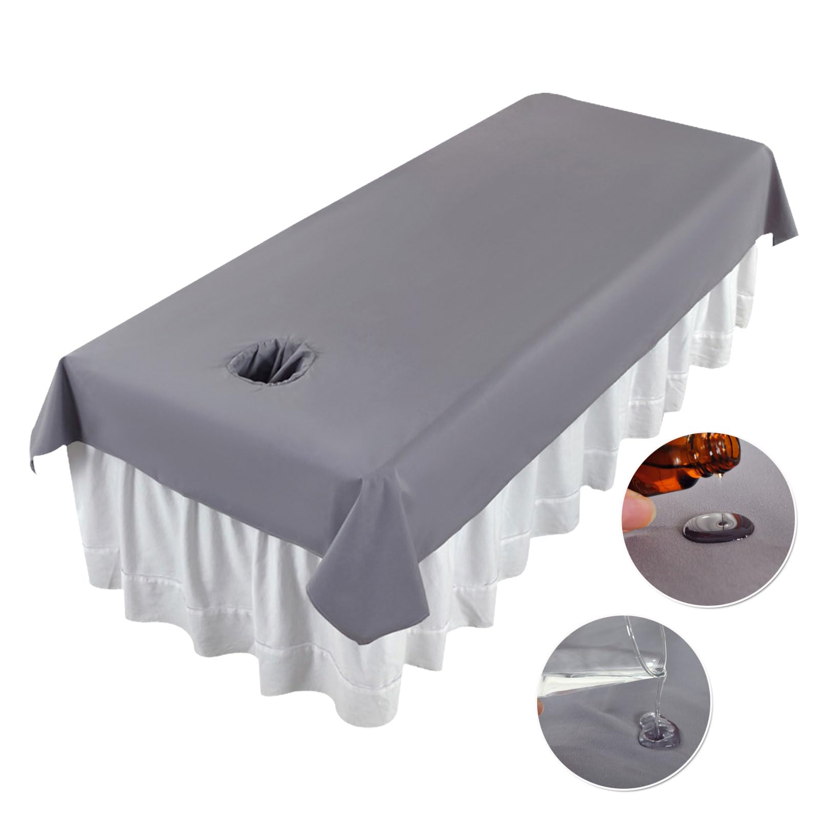 Premium Reusable Massage Table Sheets Bed Cover 47 x 90 Inches with Face Hole, Fitted Table for Master Massage, Waterproof and Oilproof, Stain and
