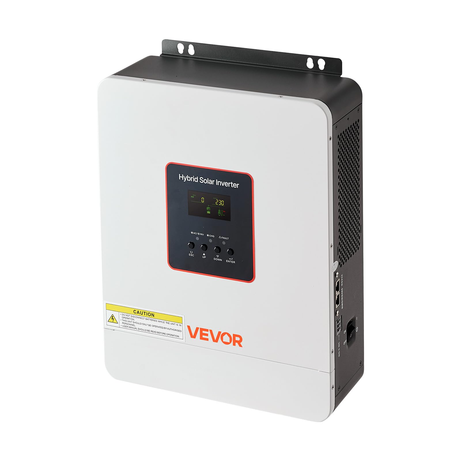 VEVOR Inverter Solare Ibrido Off-grid 3000 W 24 V CC a 230 V CA, Inverter e Caricabatteria Onda Sinusoidale Pura, Regolatore Solare MPPT da 80 A Integrato, Compatibile con Batteria al Litio al Piombo