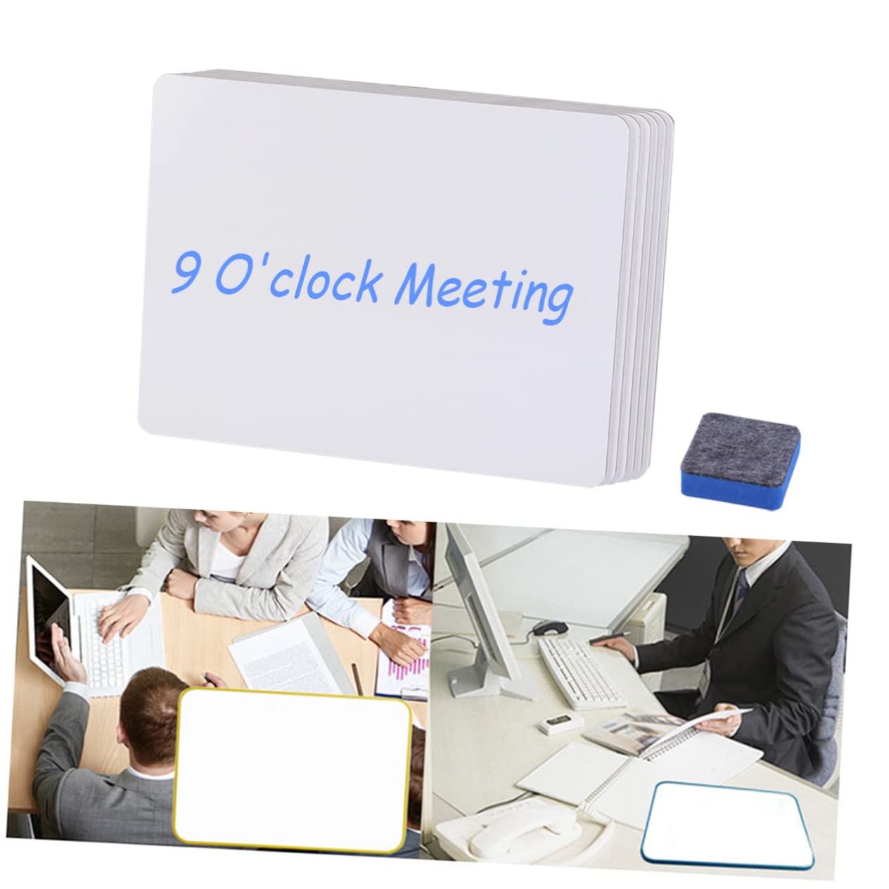 Mini Tableau Blanc Portable Effaçable 6 Pièces avec Effaceur