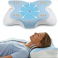 Travesseiro Viscoelástico Antiácaro Stoel Ergonômico Confortável Cervical Ortopédico Anti Ronco e Apneia 40x60 (Azul)