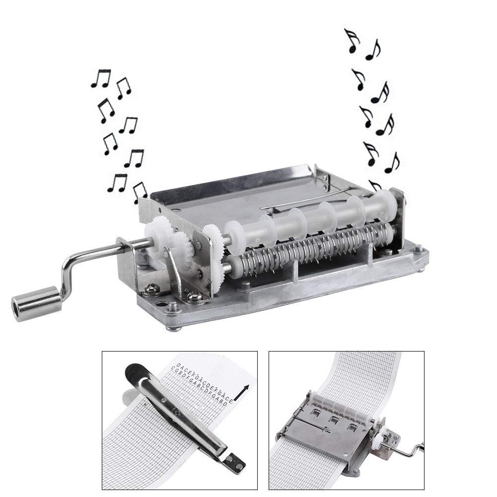 Yosoo DIY Spieluhr Bewegung, 30-Noten Hand Kurbelband Spieluhr Bewegung Teil + Puncher + 3 Streifen DIY Ihre Songs