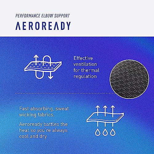 Image of Adidas Performance Climacool Elbow Support - X-Large, Grey Compression Sleeve for Elbow - Great for Tennis Elbow and Tendonitis - Anti-Slip and Breathable Elbow Support - Ideal for Everyday Use