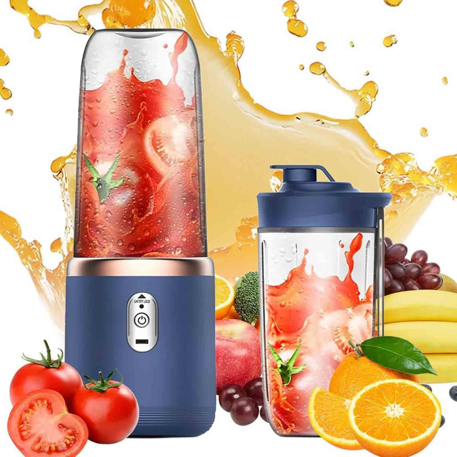 Frullatore Portatile Ricaricabile, 400 ml, Senza BPA, da Viaggio, con 6 Lame, per casa, Palestra, Senza Fili, a Prova di perdite, Plastica Resistente