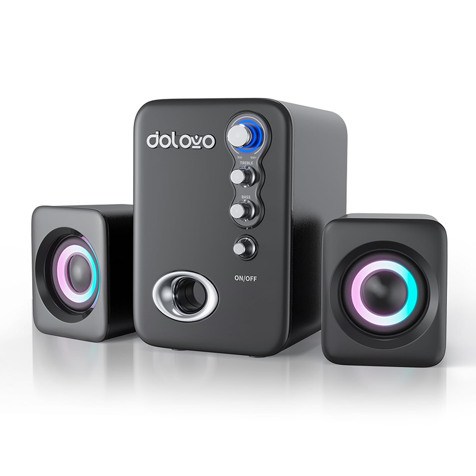 URORU DOLOVO Computer Speaker System, 2.1 Channel -3 InchPortable Mini Bluetooth Subwoofer, 3.5mm Audio Interface, USB Powered 3D Surround Sound Effect PC Speakers, Black111