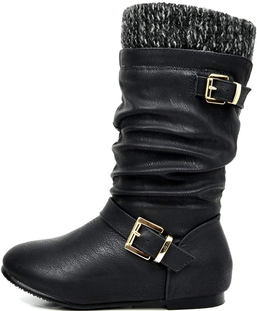 DREAM PAIRS Girl's Faux Fur Lined Knee High Winter Riding Boots(Toddler/Little Kid/Big Kid)