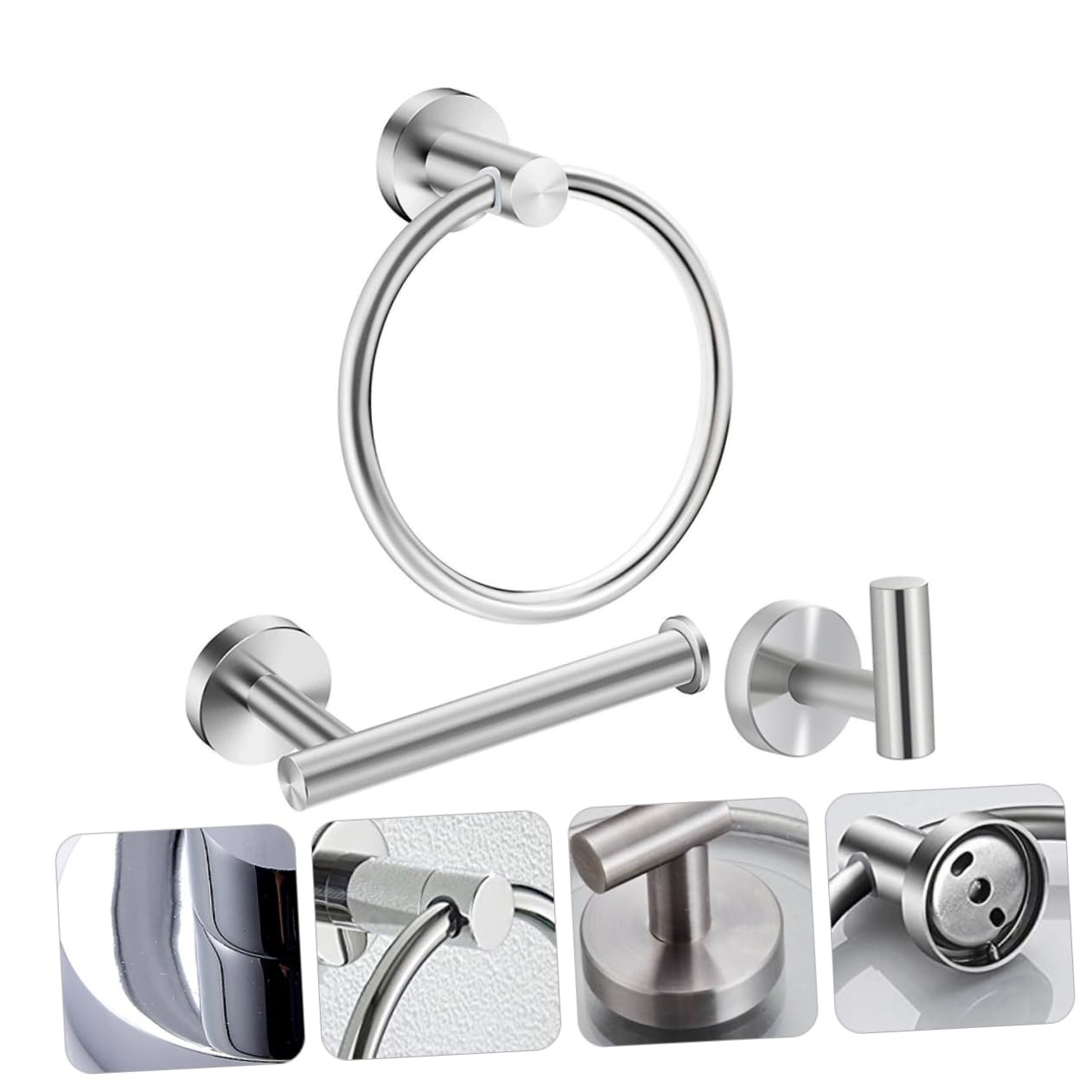ToalleroJuego de 3 piezas Dispensador de papel higiénico Barra para toallas de mano Colgador Toalla de papel Cocina Barra para toallas de mano Barra para toallas de baño Baño moderno Toallero para e