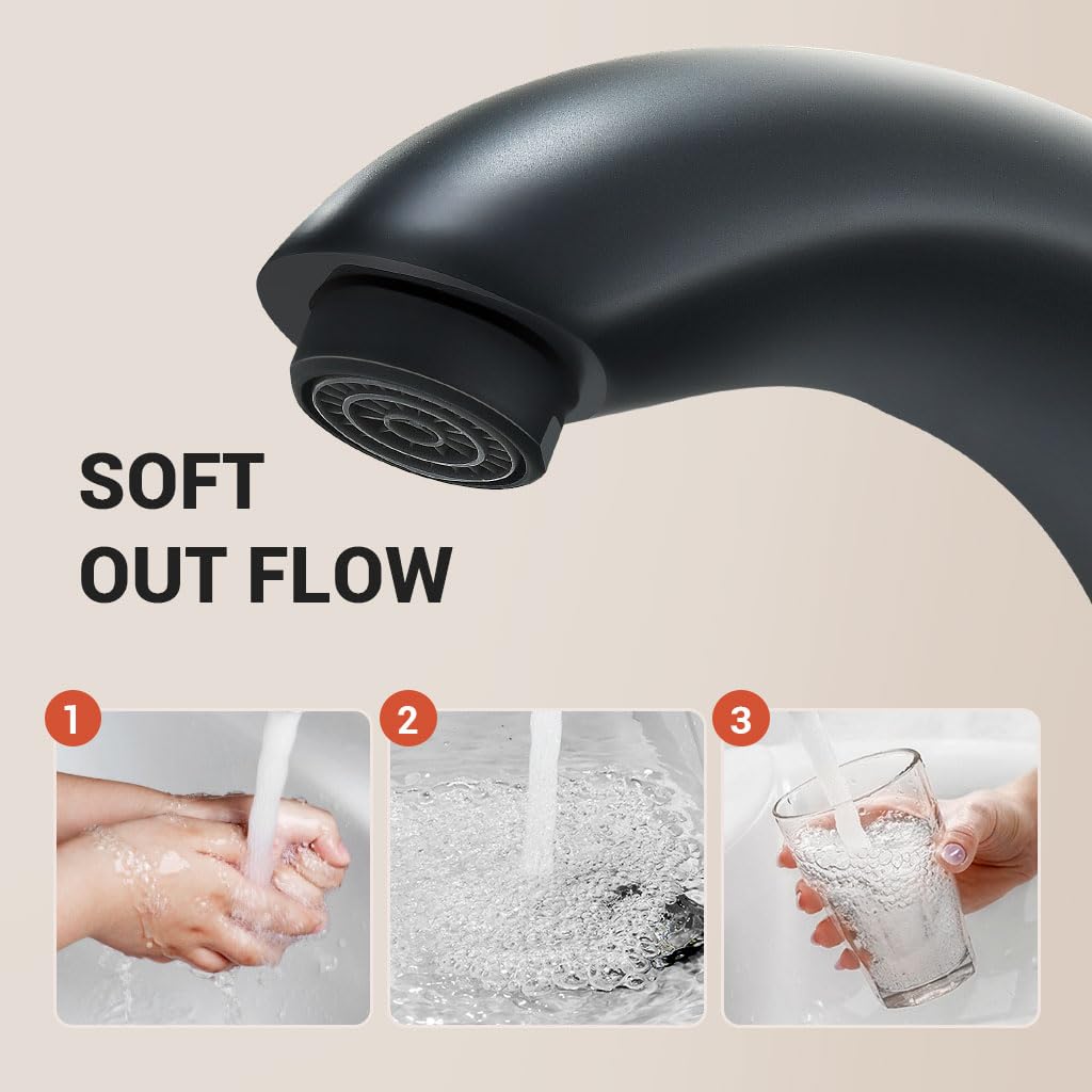Robinet de salle de bain sans contact avec détecteur de mouvement automatique avec plaque de recouvrement et mélangeur de température, robinet mains libres activé par le mouvement, robinet