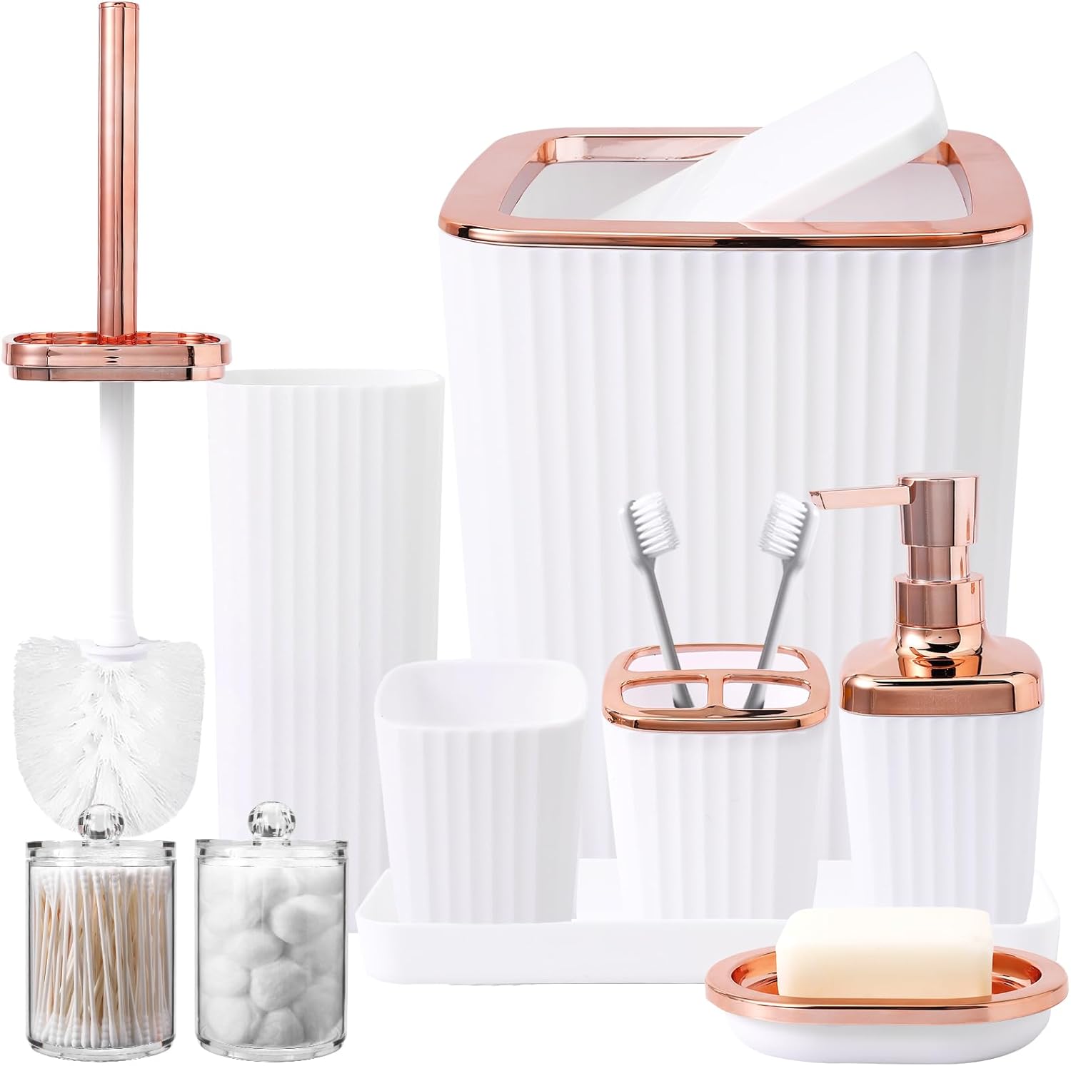 Bathroom Accessory Set 9 Pcs White Bathroom Accessories