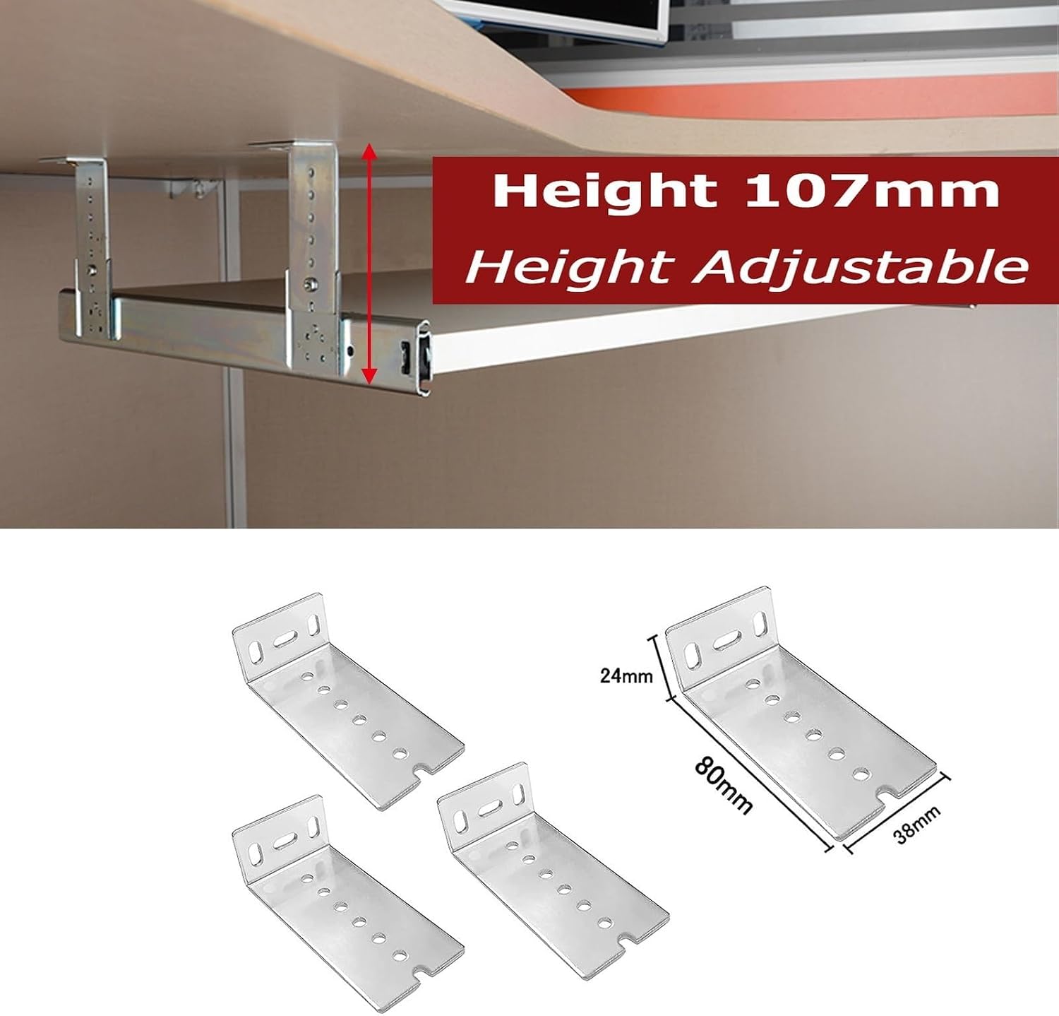 Generic Keyboard Slider Under Desk 300MM(12INCH) 350MM(14INCH) 400MM(16INCH) Keyboard Tray Guides Runner Ball Bearing Slides Heavy Duty Bottom Mount 40kg 2pcs/1 Pair (Size : 350MM(14inch))