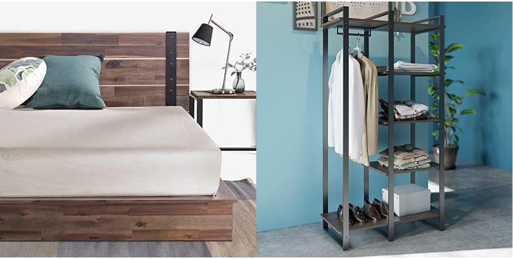 Zinus Brock Metal and Wood Platform Bed Frame/Mattress