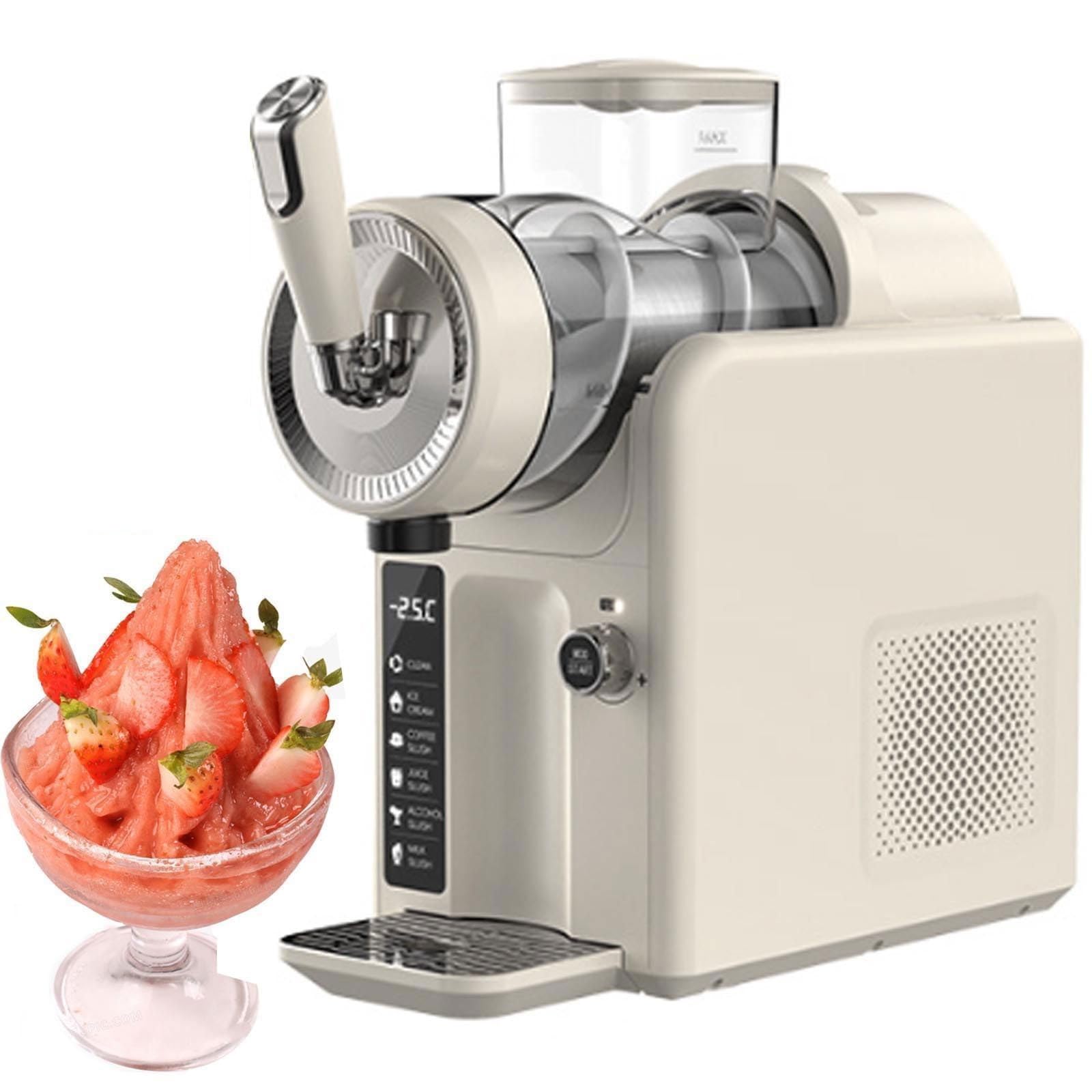 FHRKA Ice Slush Machine,1.8L Household Slushy Maker Machine with Self-cleaning,150W Professional Frozen Drink Maker (White)