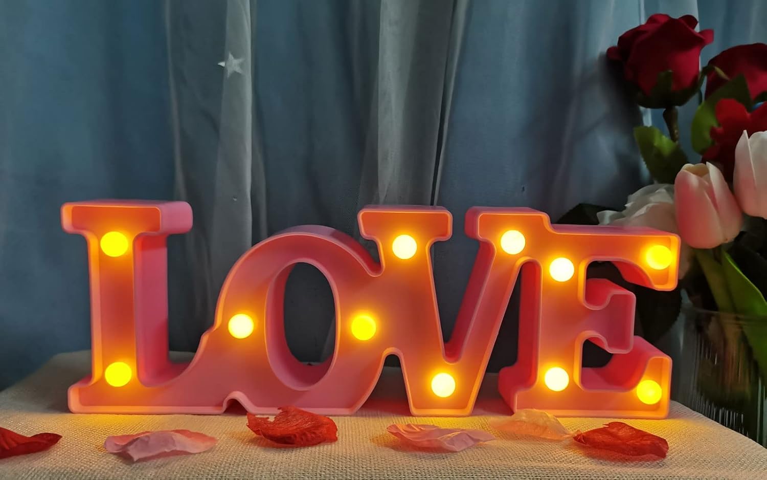LOVE LED Sign Light Valentine's Day Marquee Sign Battery