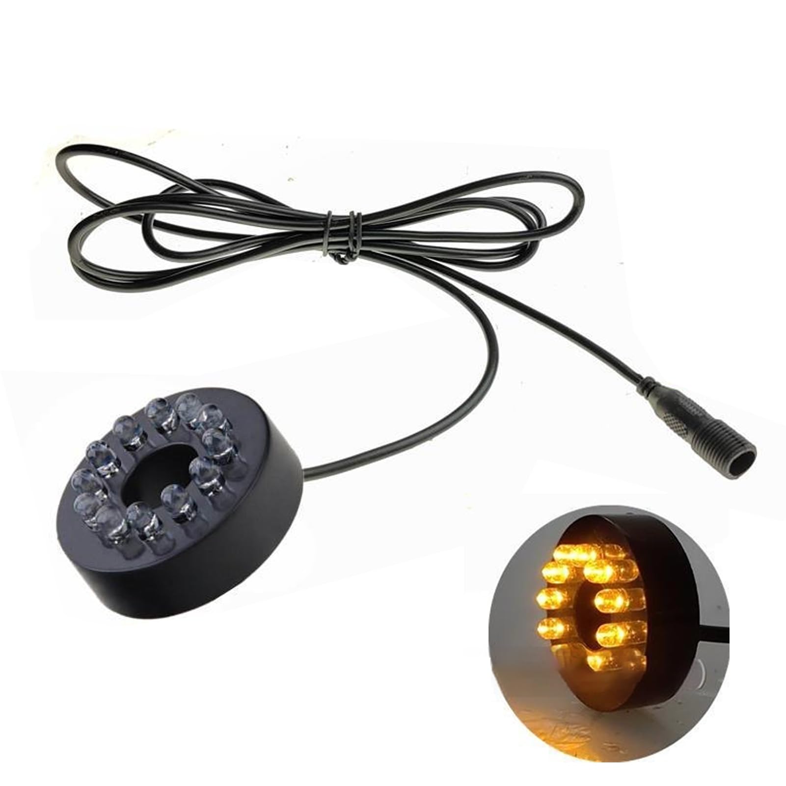 budiniao RGB LED Female Connector Pond Light Tank Rack LED Light Pond Light Waterproof Fountain Light Stunning Display Rack, Yellow Light，12LED