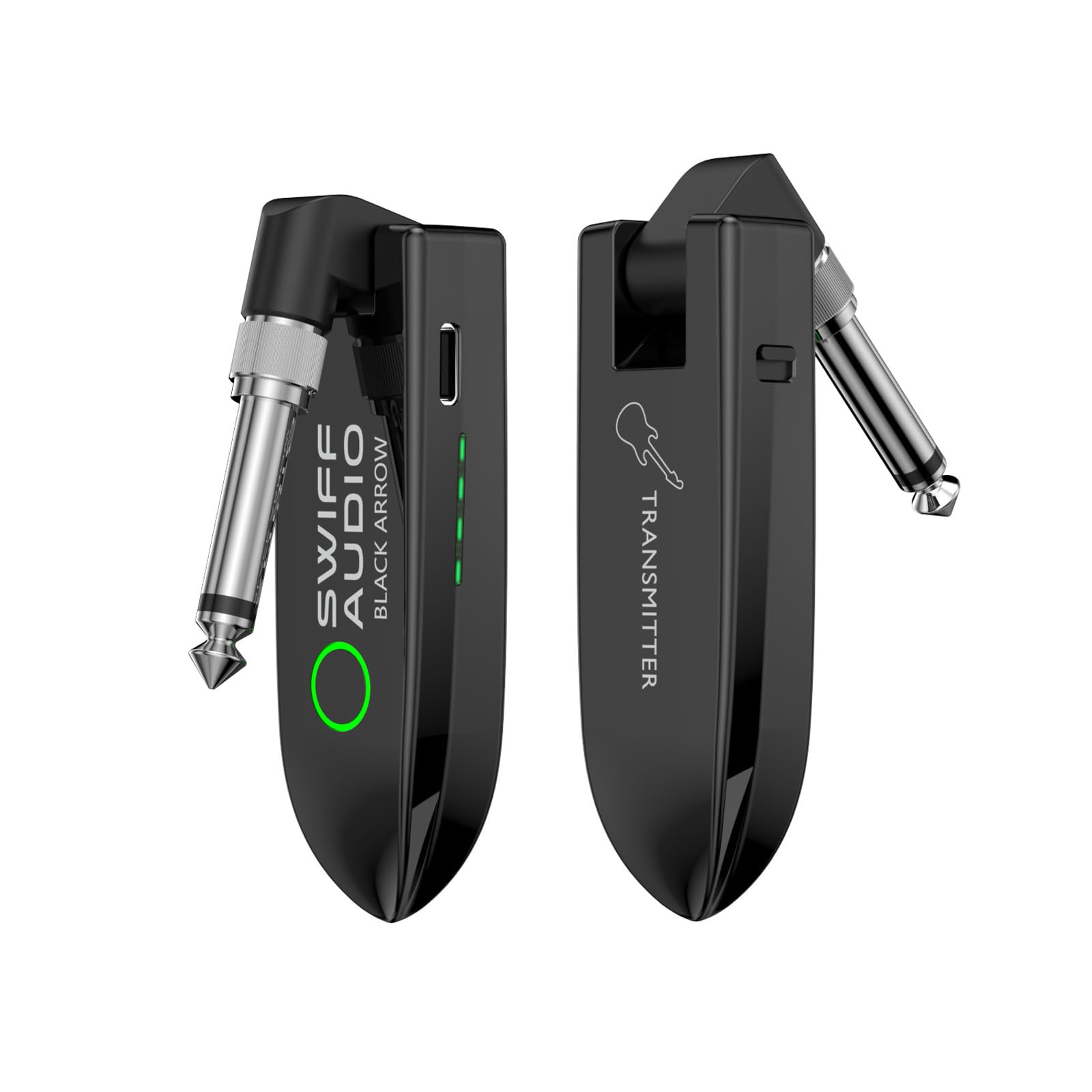 Wireless Guitar System, Digital Wireless System UHF Wireless Guitar Transmitter Receiver Support Multi Channels Rechargeable Long Battery Life for Guitar Bass Electric Instruments (Black)