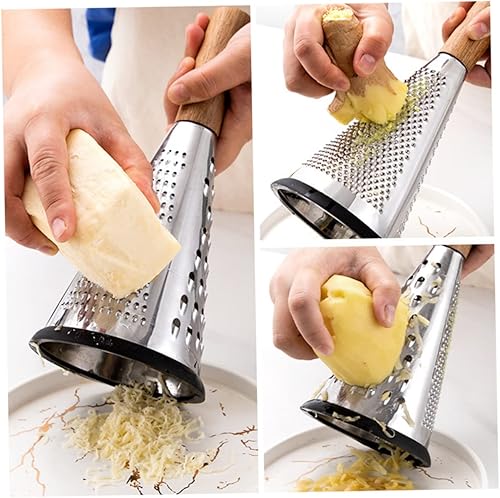 Miniatura 8 de FUNOMOCYA Rallador de cocina, rallador de zanahoria, triturador de patatas, trufa, queso, rebanador de queso, rallador de queso con asa, rallador