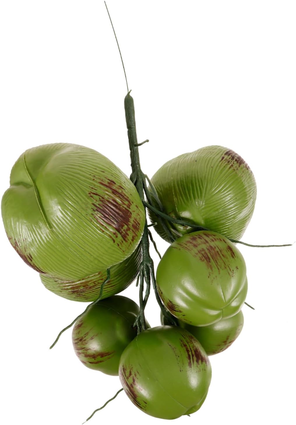 1 Bunch Simulated Coconuts Artificial Fruit Decor Reusable Tropical Fruit Model with Realistic Craftsmanship for Home Garden Office Hawaiian and Summer Party Decorations