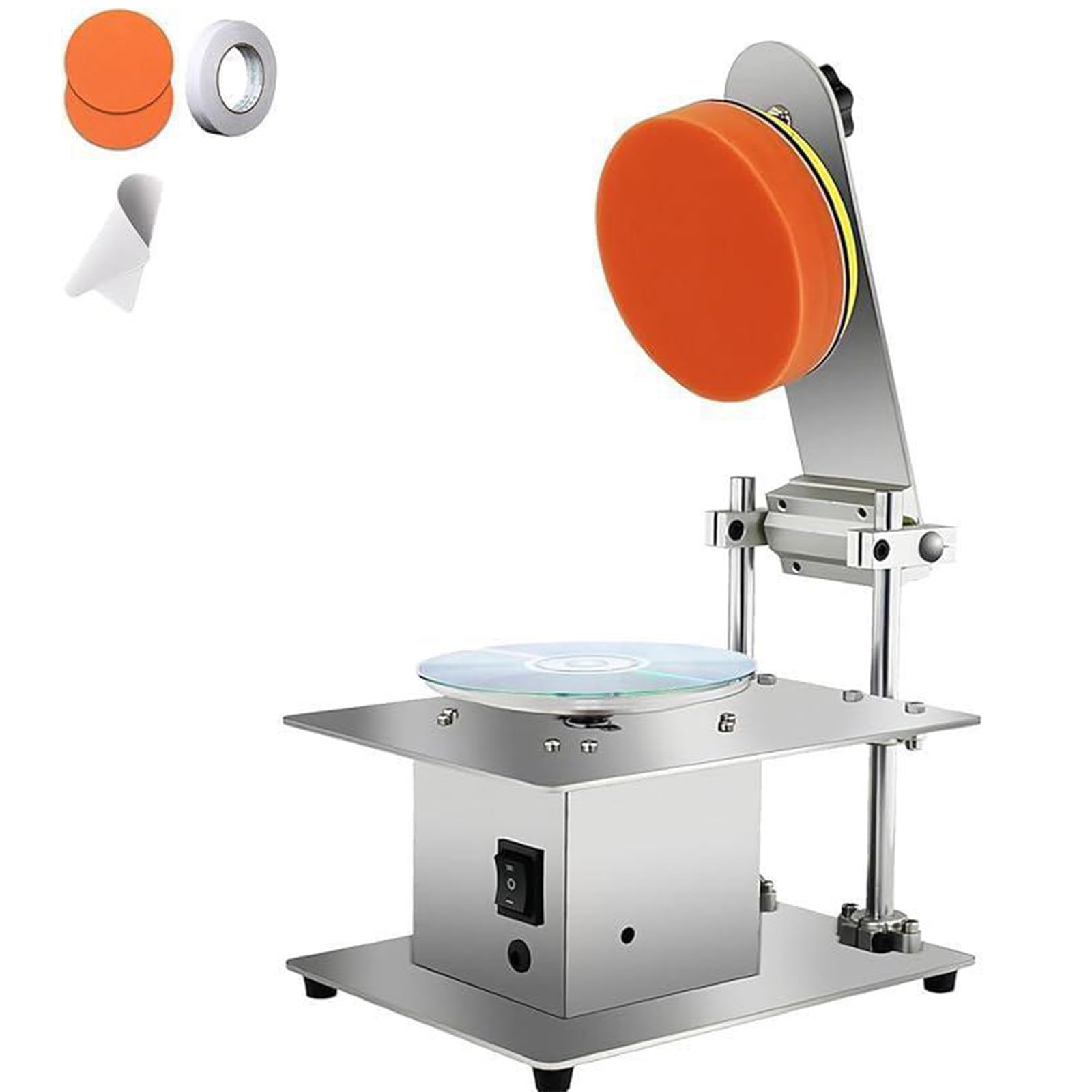 Macchina di riparazione del disco di recupero dati, lucidatrice 200W con acciaio inossidabile, 7 velocità per la pulizia e la riparazione di CD, DVD e dischi di gioco