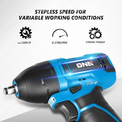 Vista 60 de DNA MOTORING TOOLS-00236 Kit de herramientas de destornillador eléctrico inalámbrico recargable de 3.6 V con luz de trabajo LED, color azul
