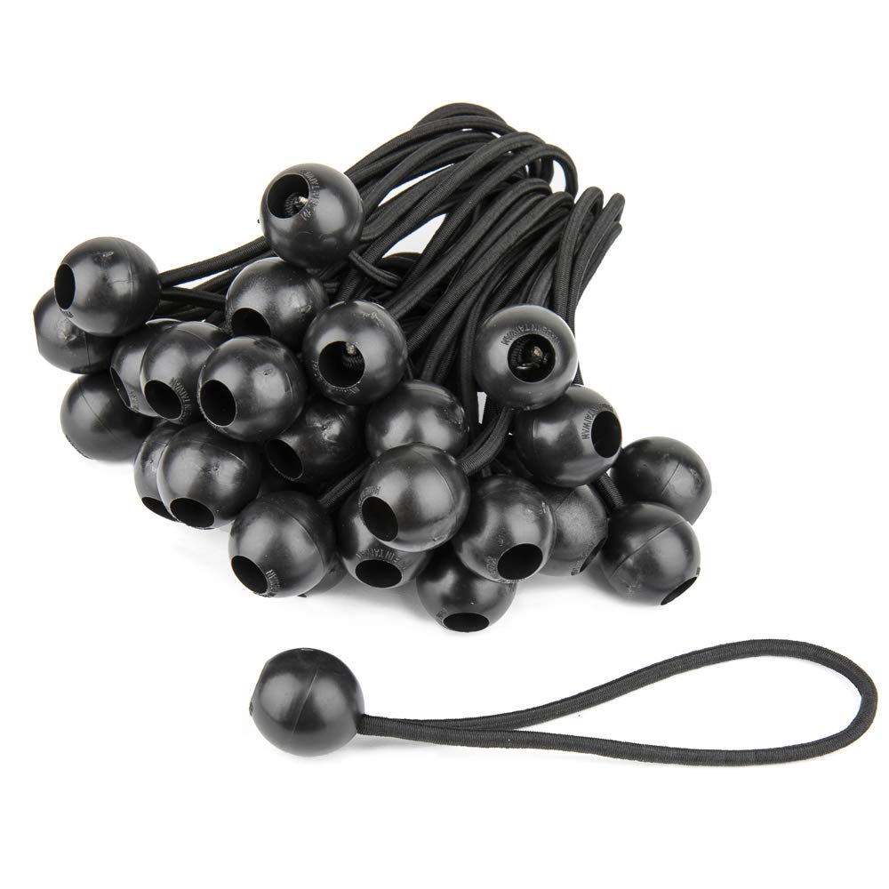 Kupo 6in Heavy Duty Black Ball Bungees (KG090811)