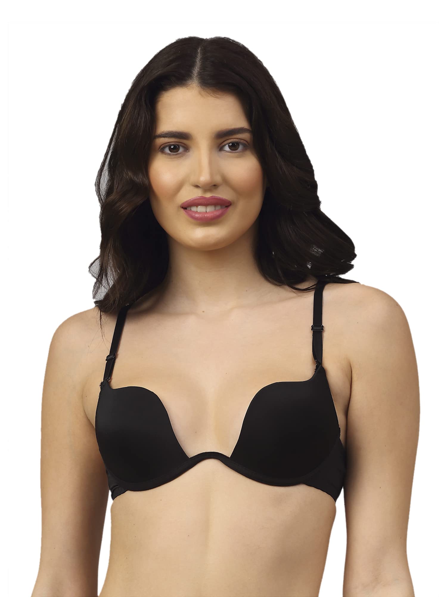 prettycat Beautiful Plunge Pushup U Shape Bra (Black)-picture-53