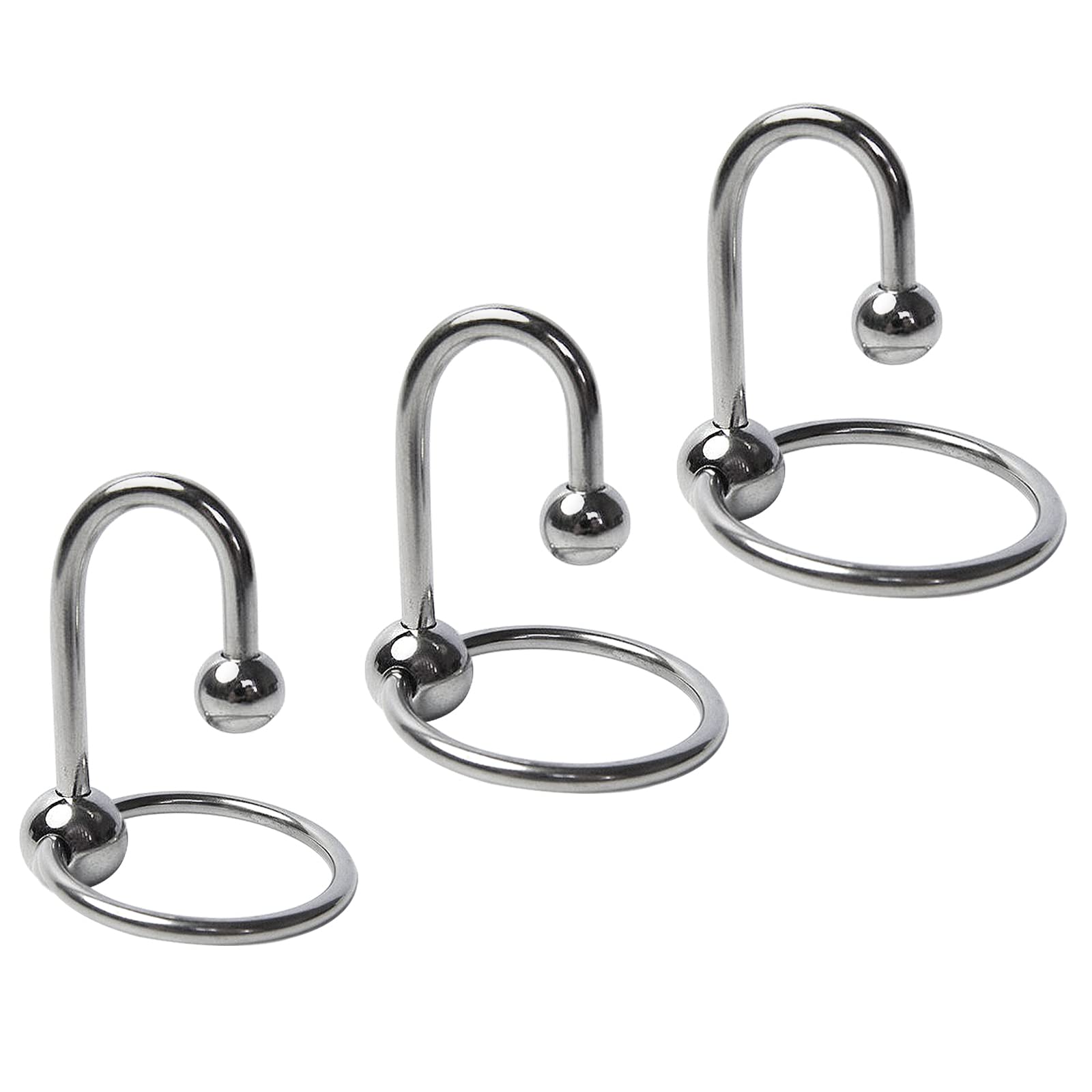 BDSMJOY 3 stk Dilator Harnröhre Edelstahl mit Penisring,Katheter Harnröhre Mann mit Eichelring,Sex Spielzeug für die Männer,Dilatoren Männer Set,Harnröhrendehner Harnröhren Plug (25-28-30mm)