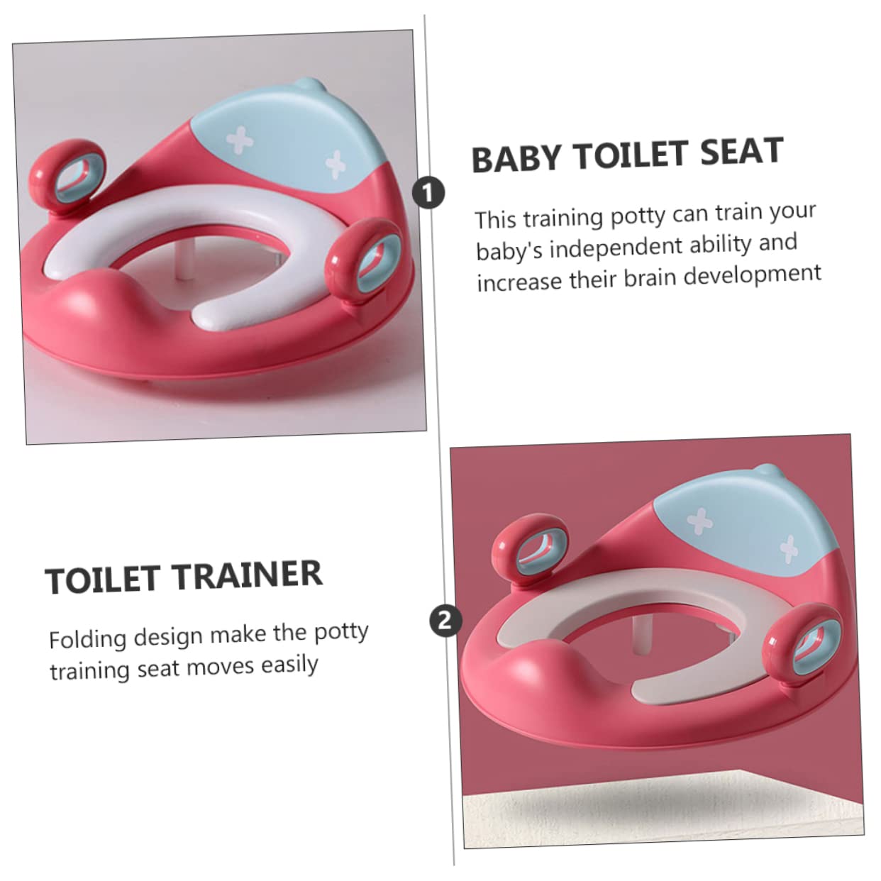 De Entrenamiento Para Con Diseño Antideslizante y Asas Reductor De Inodoro Infantil Para Transición Baño Acolchado Para Mayor Seguridad