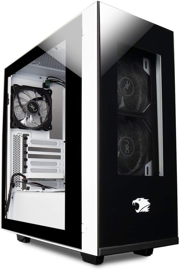 iBUYPOWER Snowblind Element Mid-Tower Desktop Computer Gaming Case 19" Translucent LCD Side-Panel Display 1024 X 1280 Resolution 3 x 120mm Fans White and Black