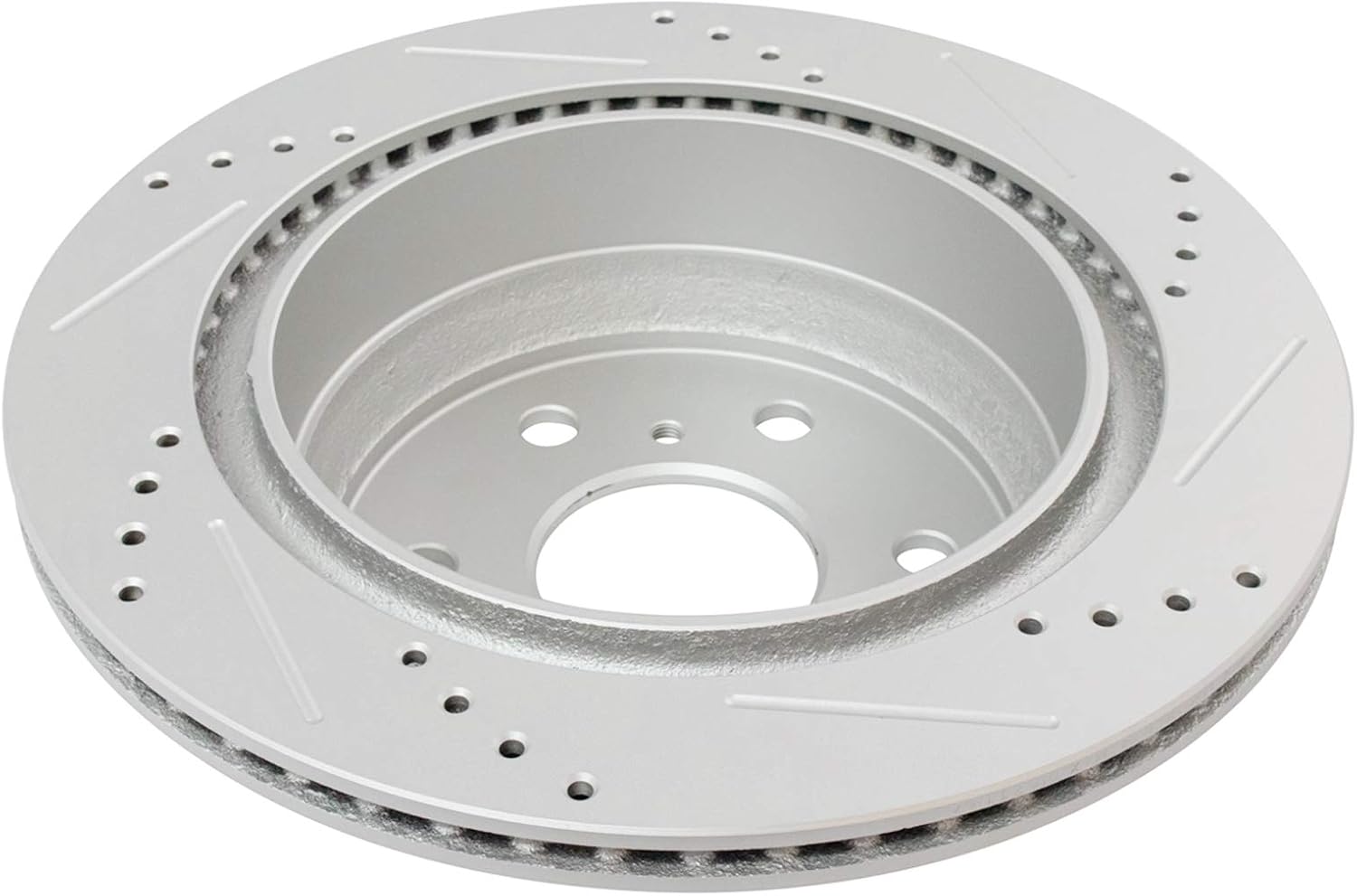 TRQ Rear Brake Pad & Rotor Set Ceramic Coated Drilled Slotted Rotors Compatible with 2014-2018 Chevrolet Silverado Sierra 1500 2015-2020 Suburban Tahoe Yukon XL Cadillac Escalade 2019 1500 Limited