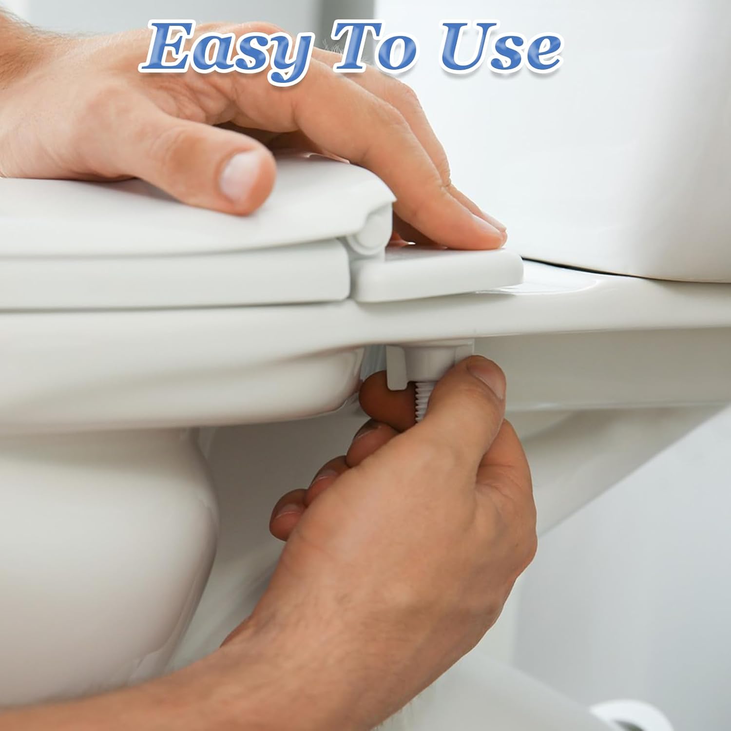 4Pcs Universal Plastic Toilet Seat Screws Replacement Kit Bolts Hinge Bolt Screws with Plastic Nuts and Washers Parts for Fixing the top Toilet Seat, White