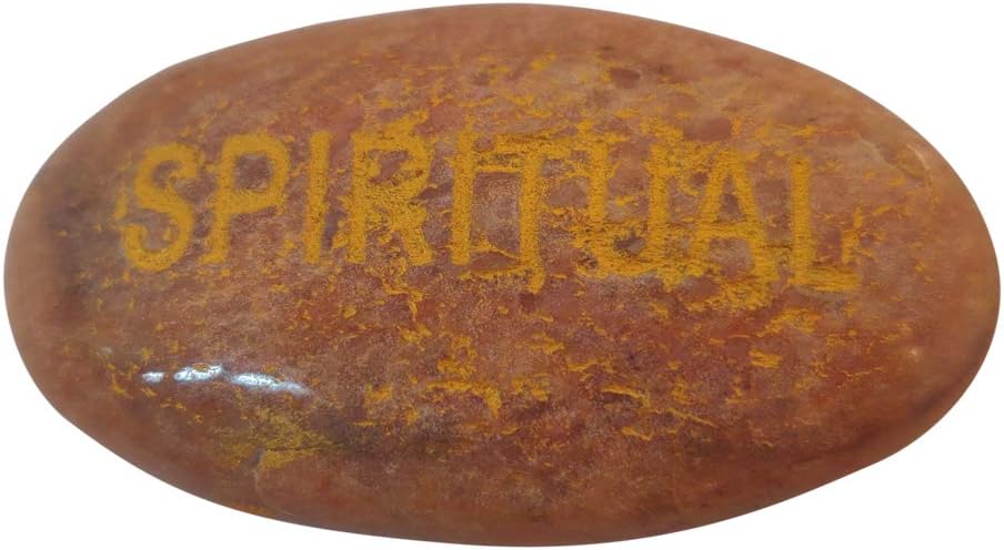 ShubhanjaliNatural Palm Stone Semi-Precious Stone Slogan Cabochons Oval Shape Gemstone for Pocke Reiki Crystal Healing Any 1 Piece