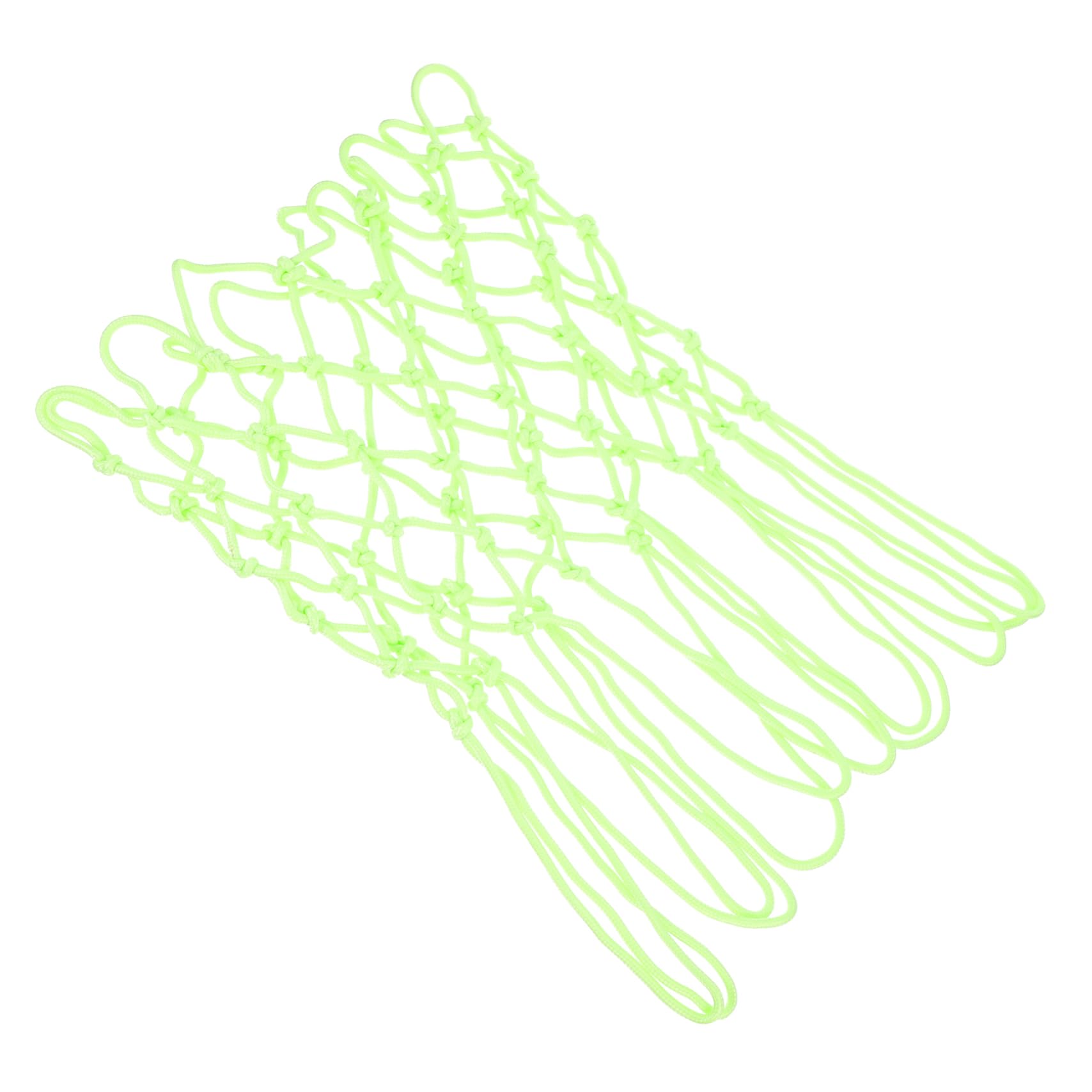 VANZACK Heavy Duty Fluorescent Basketball Net Glow Dark Nylon Replacement for Standard Hoops Durable Weatherproof Design for Outdoor Sports Light Green Color