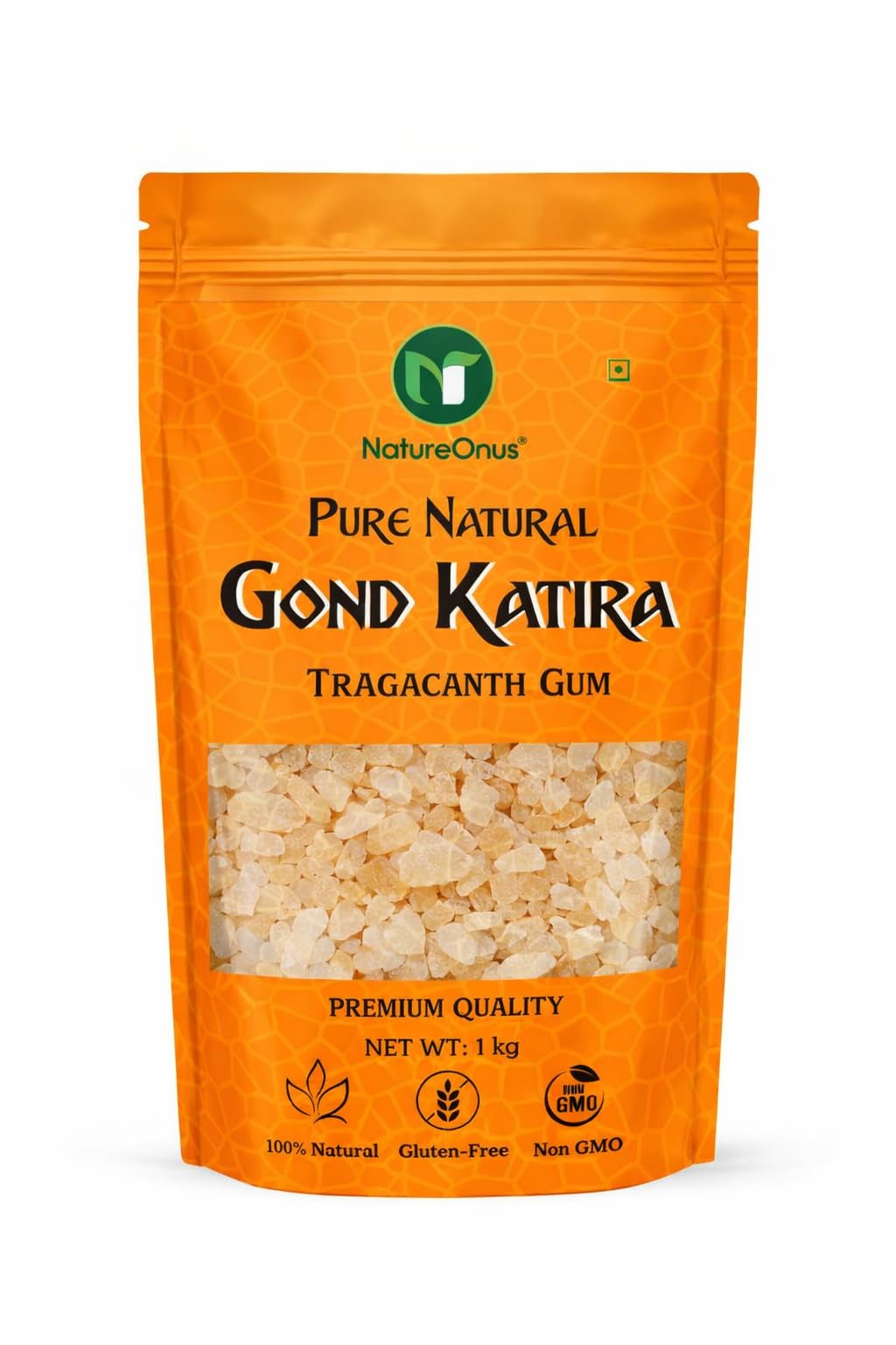 NatureOnus Gond Katira Pure (Edible Gum) - 1kg | Tragacanth Crystals Gum | High Cooling Properties Herbal Food | Super Food | Badam Pisin Almond Gum-picture-27