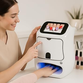 3D Nail Art Printer Machine, Digital Nail Design Machine Printer That W/Over 1000 Pictures of Nail |Automatic Nail Art Machine-30s Done & Built-in Nail Dryer, for Nail Studios
