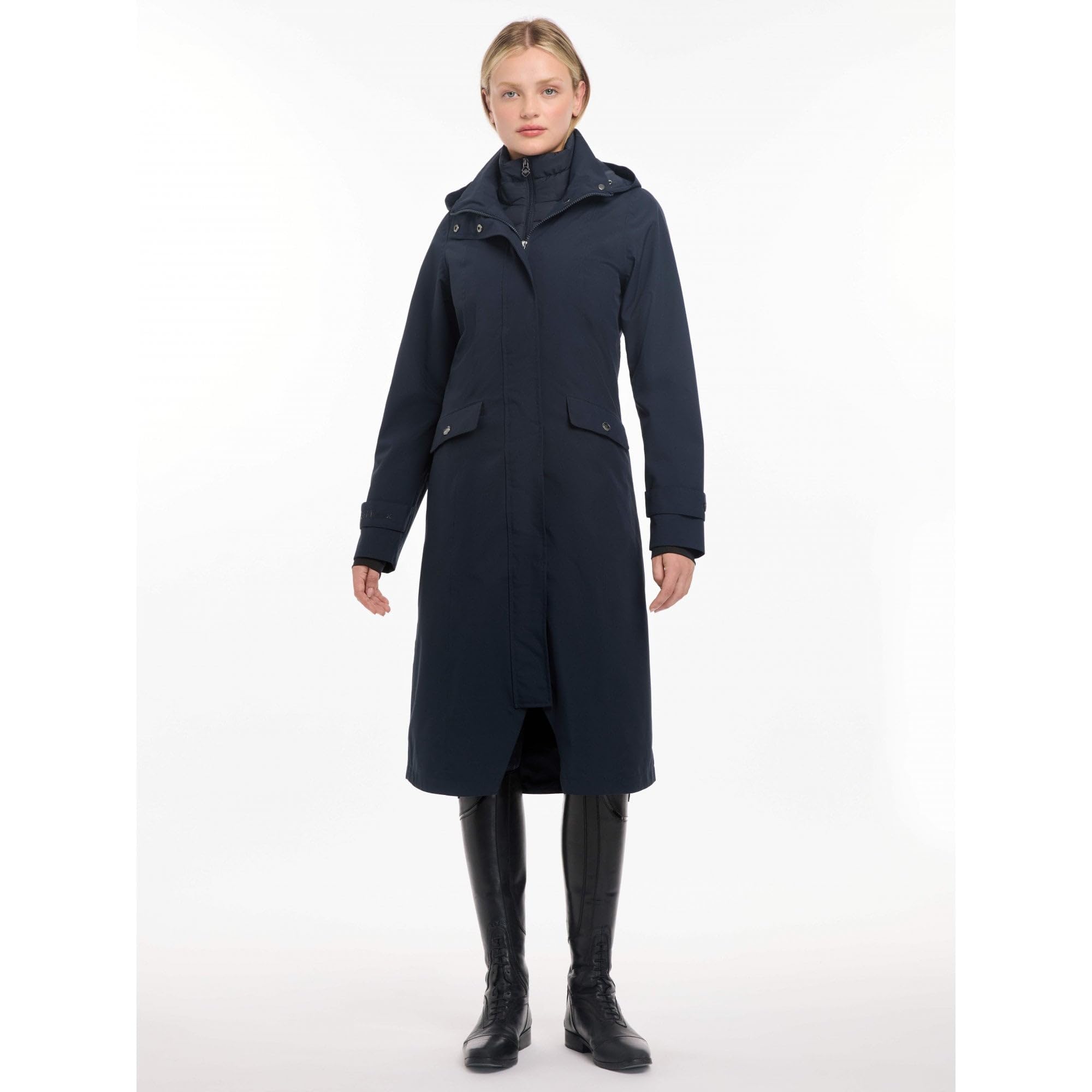 LeMieux Amelie Damen Reitmantel, wasserdicht, leicht, Marineblau, US02