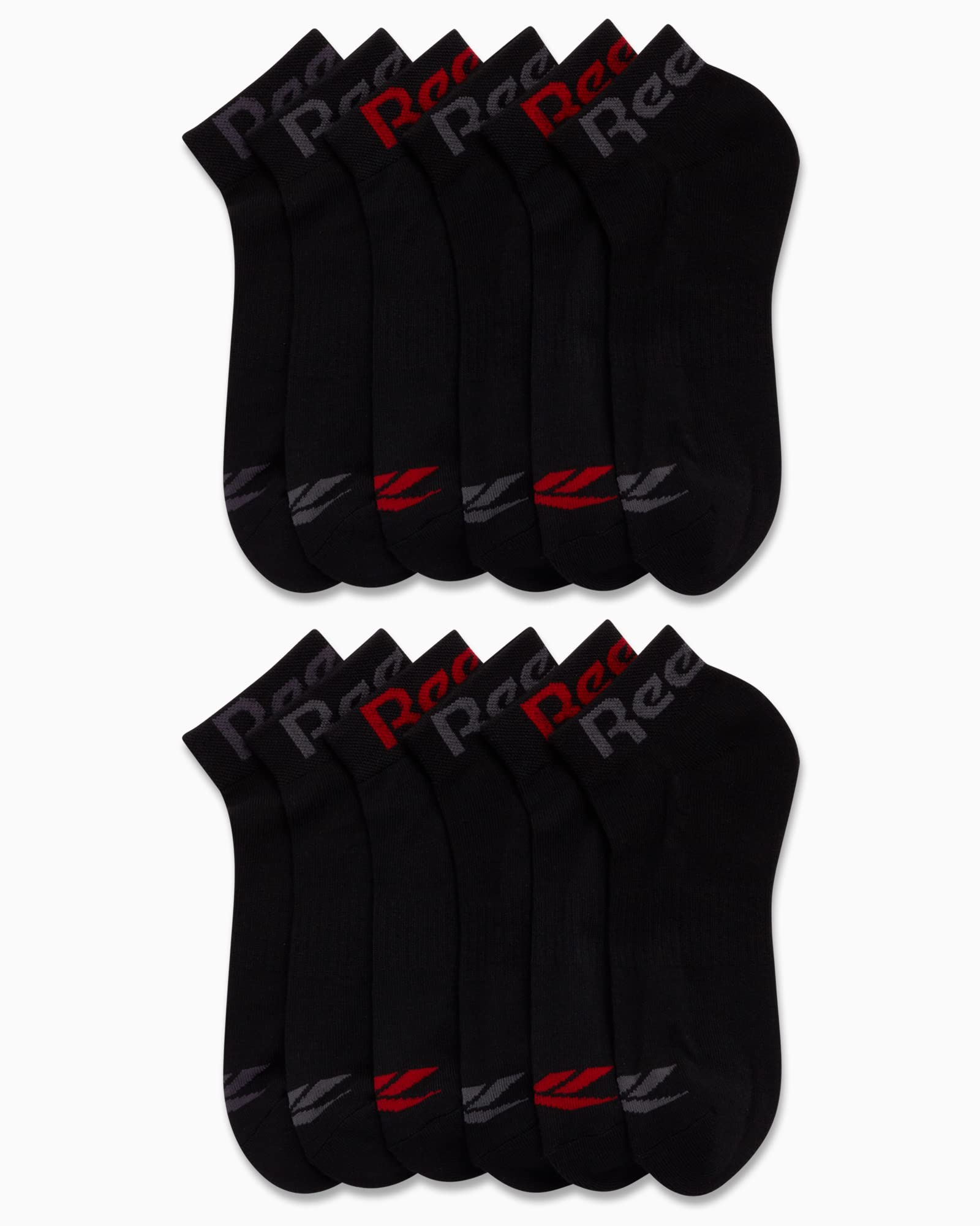 Reebok Męskie skarpety za kostkę - 12 par Performance Comfort Athletic Socks - Oddychające skarpety do kostki dla mężczyzn (6-12,5)