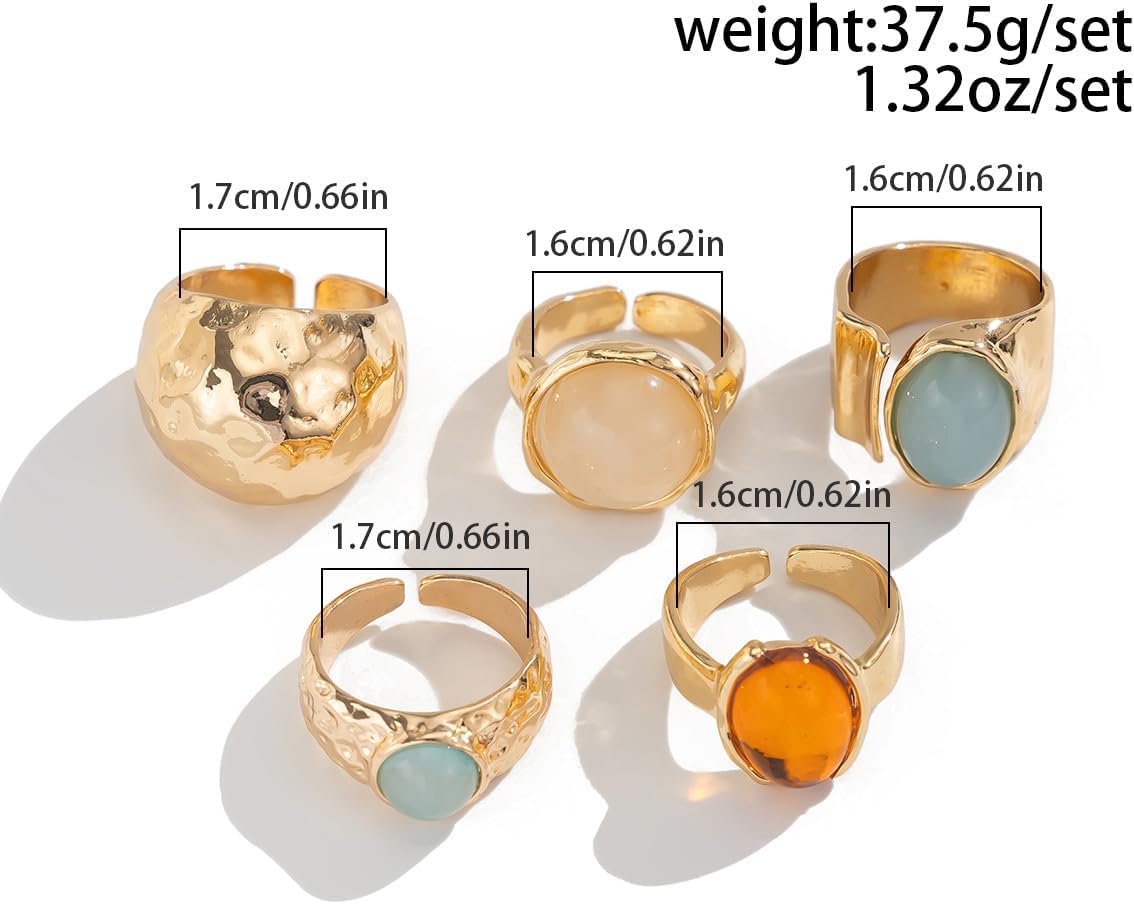 Chunky Rings for Women Adjustable Stackable Rings for Women Thick Ring Trendy Statement Ring Dainty Chunky Jewelry - Image 4