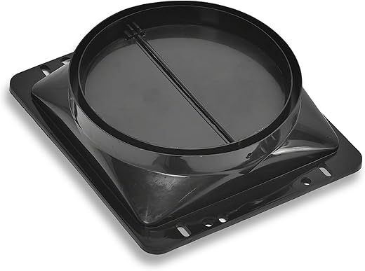 Range Hood/Kitchen Chimney Check Valve (6Inch Diameter) | Auto ON/Off | Adapter Kitchen Exhaust Valve | Colour- Black (160 mm) | 1pcs