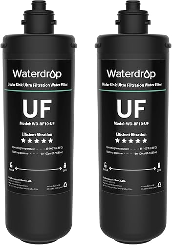 Waterdrop RF10-UF - Cartucho de filtro de repuesto de 0.01 micrones para filtro de agua debajo del fregadero, reduce el plomo, cloro, mal sabor y