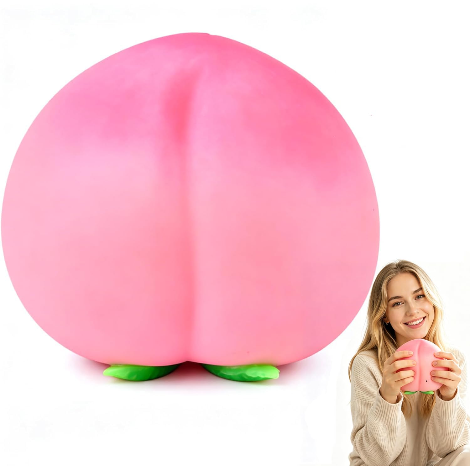 Siebkorb 6In Peach Squishy, Jumbo Squishy Peach Giant Big Realistic Slow Rising Soft Peach Fruit Stress Ball For Anxiety Stress Party Favor For Adults