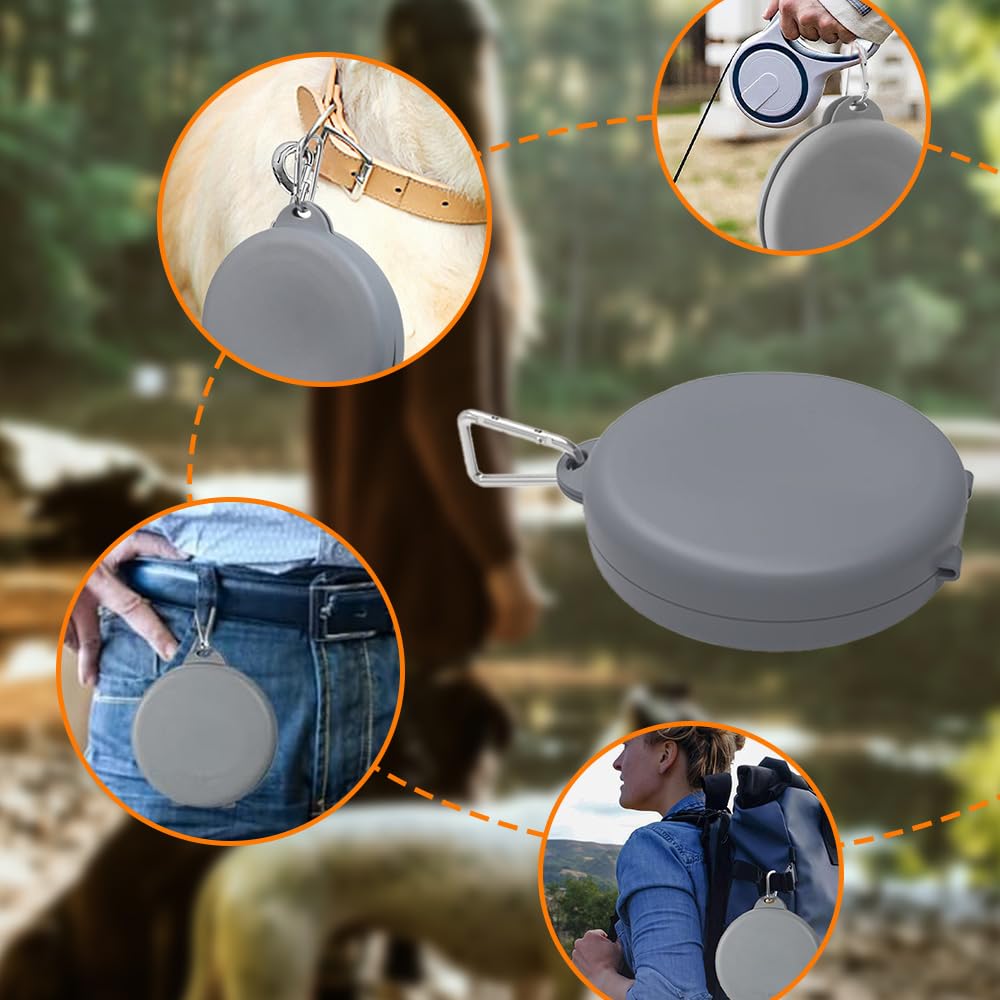 Gamelle Pliable 2 en 1 pour Chien, Bol sans Rebord en Plastique, Silicone Gamelles pour Chiens Les Voyages pour la Randonnée Le Camping pour Chiens Chats