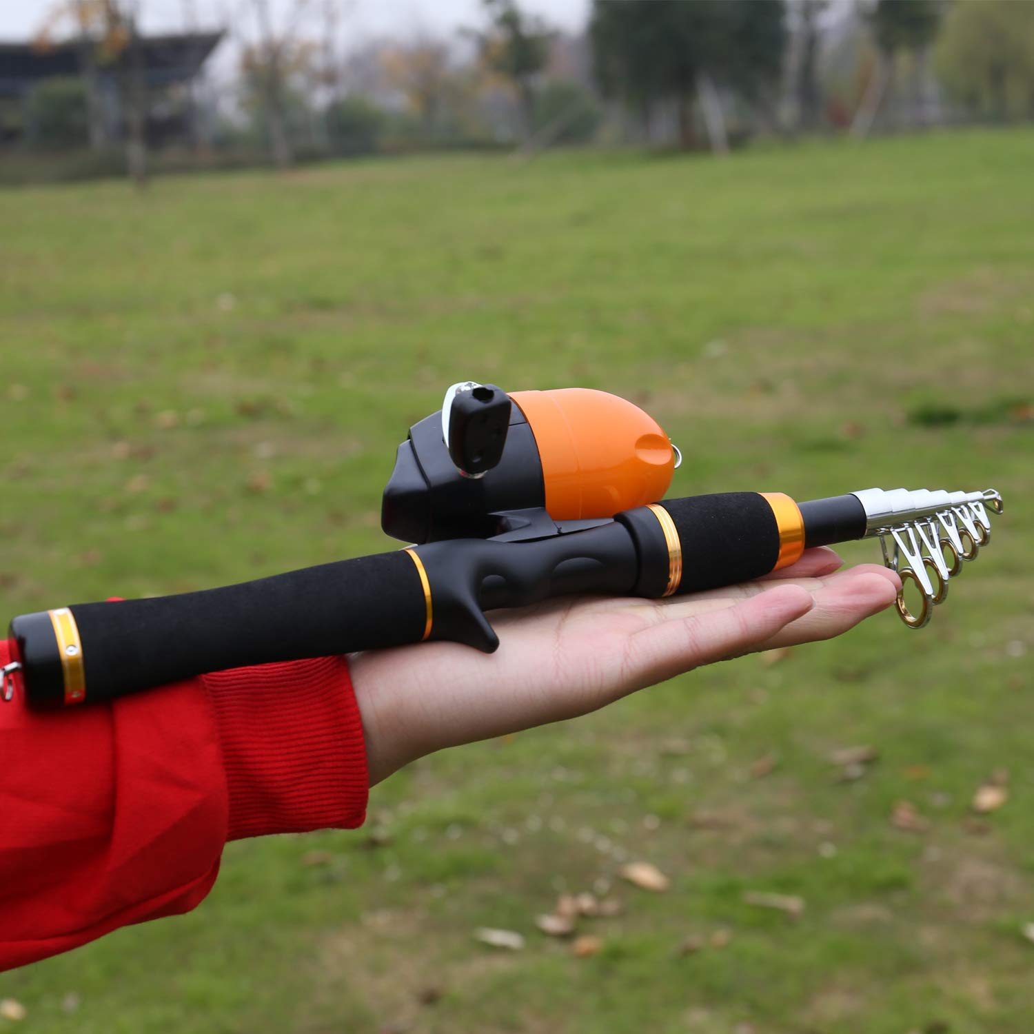 Sougayilang Canne à Pêche Télescopique Portable Et Moulinet Pour Enfants, Avec Leurres De Ligne De Pêche, Sac De Pêche Pour Jeunes, Filles Et Garçons