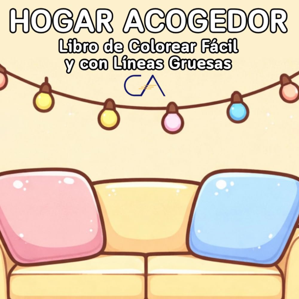 Libro de Colorear Hogar Acogedor: Escenas Relajantes de un Hogar Acogedor (Colección Colorear Fácil y con Líneas Gruesas)