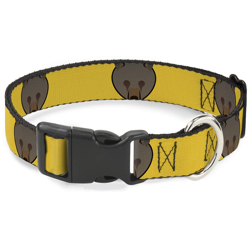 Collier pour chien ours brun Buckle Down en plastique jaune réglable de 16 à 58 cm