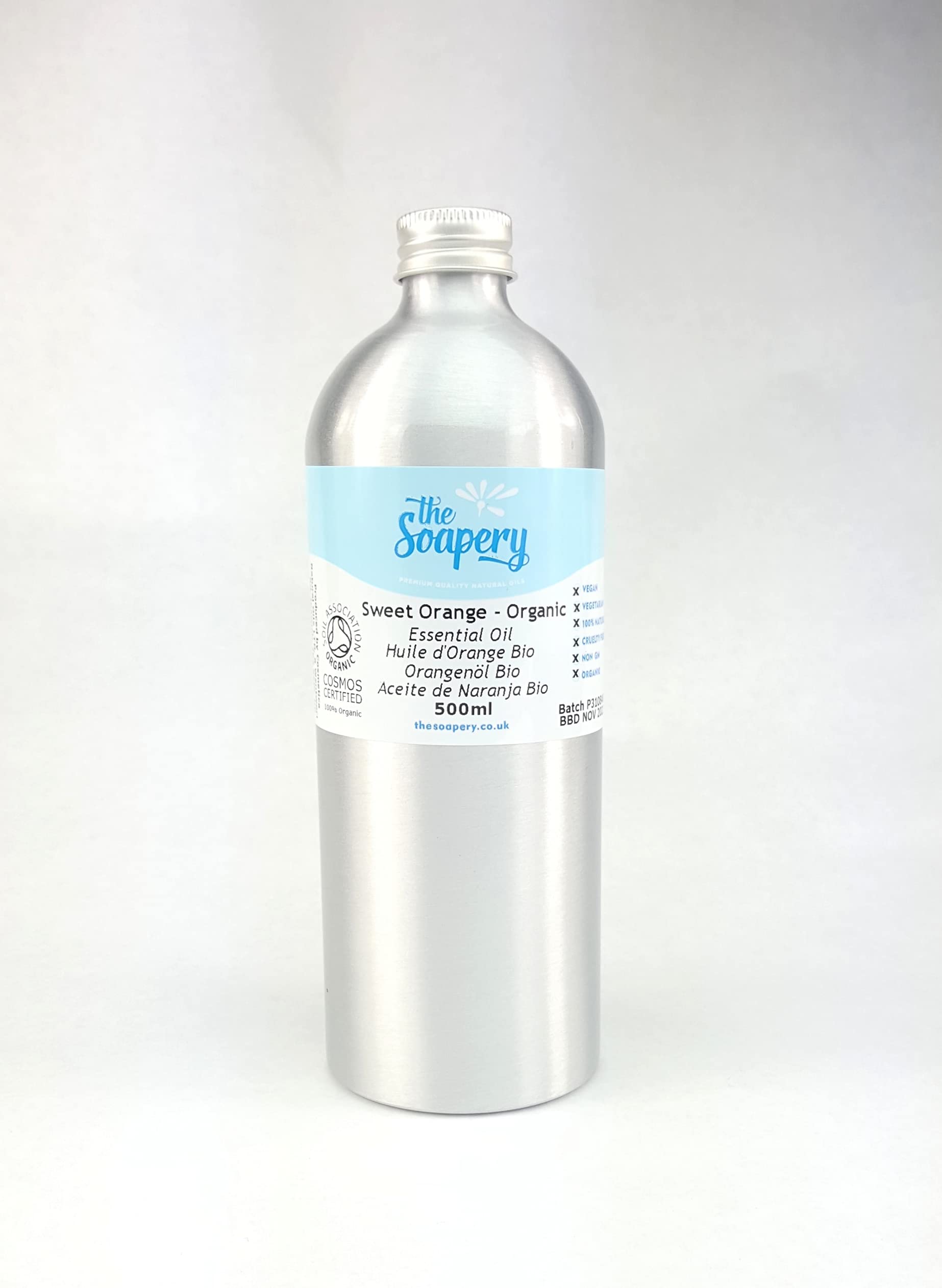 Aceite esencial orgánico de naranja dulce 500 ml - 100% puro y natural