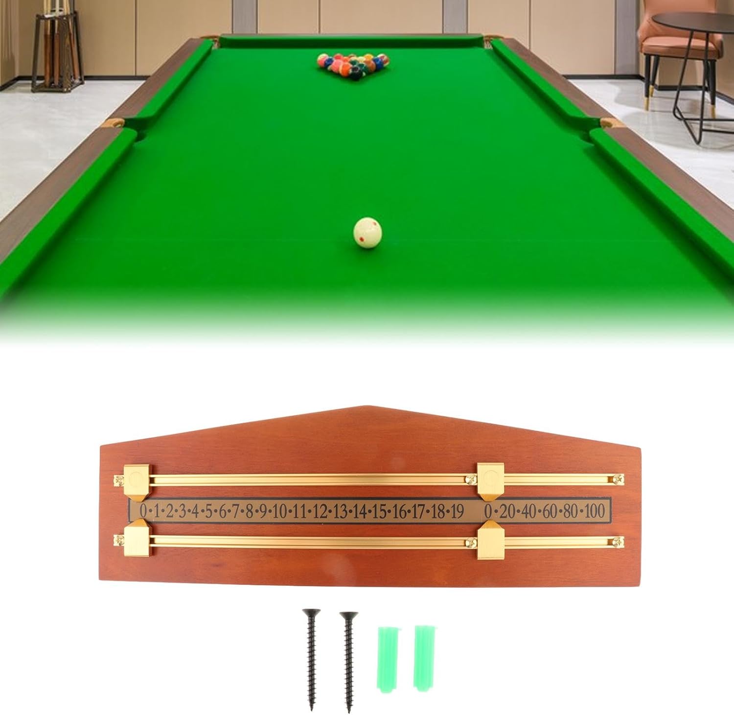 Colaxi Snooker Billiard Score Board,Shuffleboard Scoreboard Referee Gear Scorer Board,Wooden Snooker Score Keeper Snooker Scoreboard