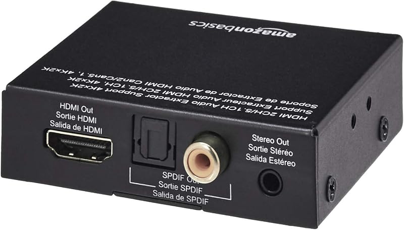 Amazon Basics HDMI Audio Extractor Converter SPDIF RCA Stereo - hdmi to hdmi