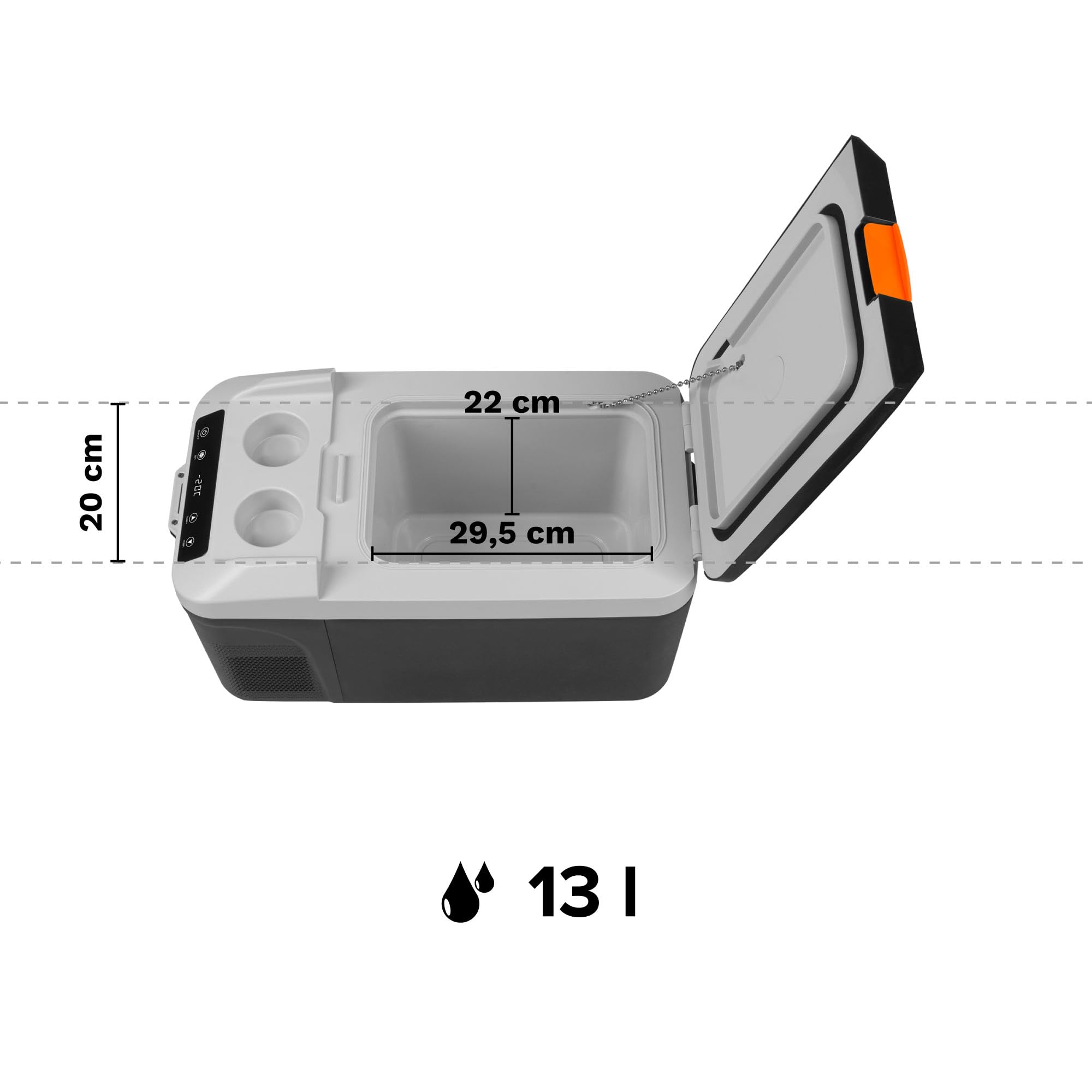 Teesa Compressore professionale da parete con funzione di congelamento ~ 22 °C, capacità 13 l, DC12/24 V AC 230 V, pannello di controllo touch a LED, TSA5008