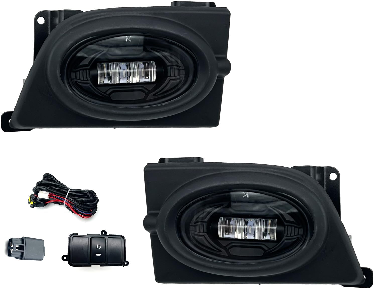 LED Fog Lights for 2006 2007 2008 Honda Civic 4 Door 1 Pair Of Front Bumper Driving Fog Lamps - Clear Lens