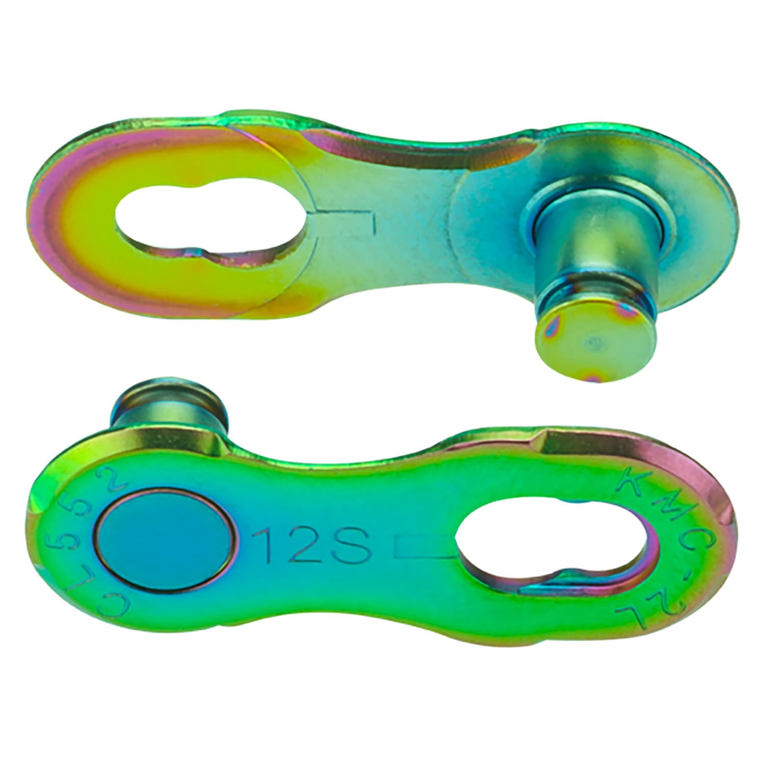 KMC 12NR 12 Speed Non Re-Useable MissingLink Joining Link, Aurora Green, 2 Pairs,